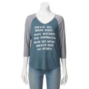 Women's "Dream Big" Baseball Graphic Tee Size: M